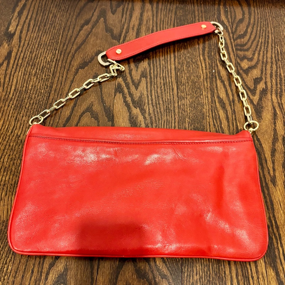 Tory Burch Vibrant Red Chain Shoulder Bag - Can Convert to Clutch - Picture 3 of 7